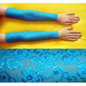 Light-blue Turquoise lace sleeves for dance costume, party or evening. Size L